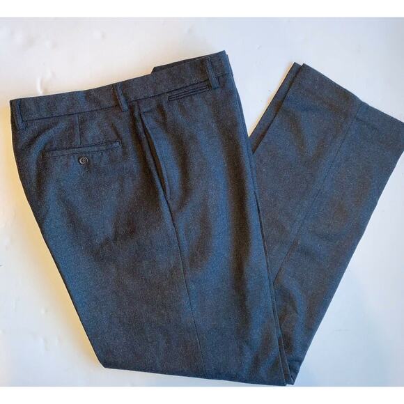 Vintage J.Crew Men's 36x34 Charcoal Gray Flat Front Wool Dress Pants - Picture 1 of 4